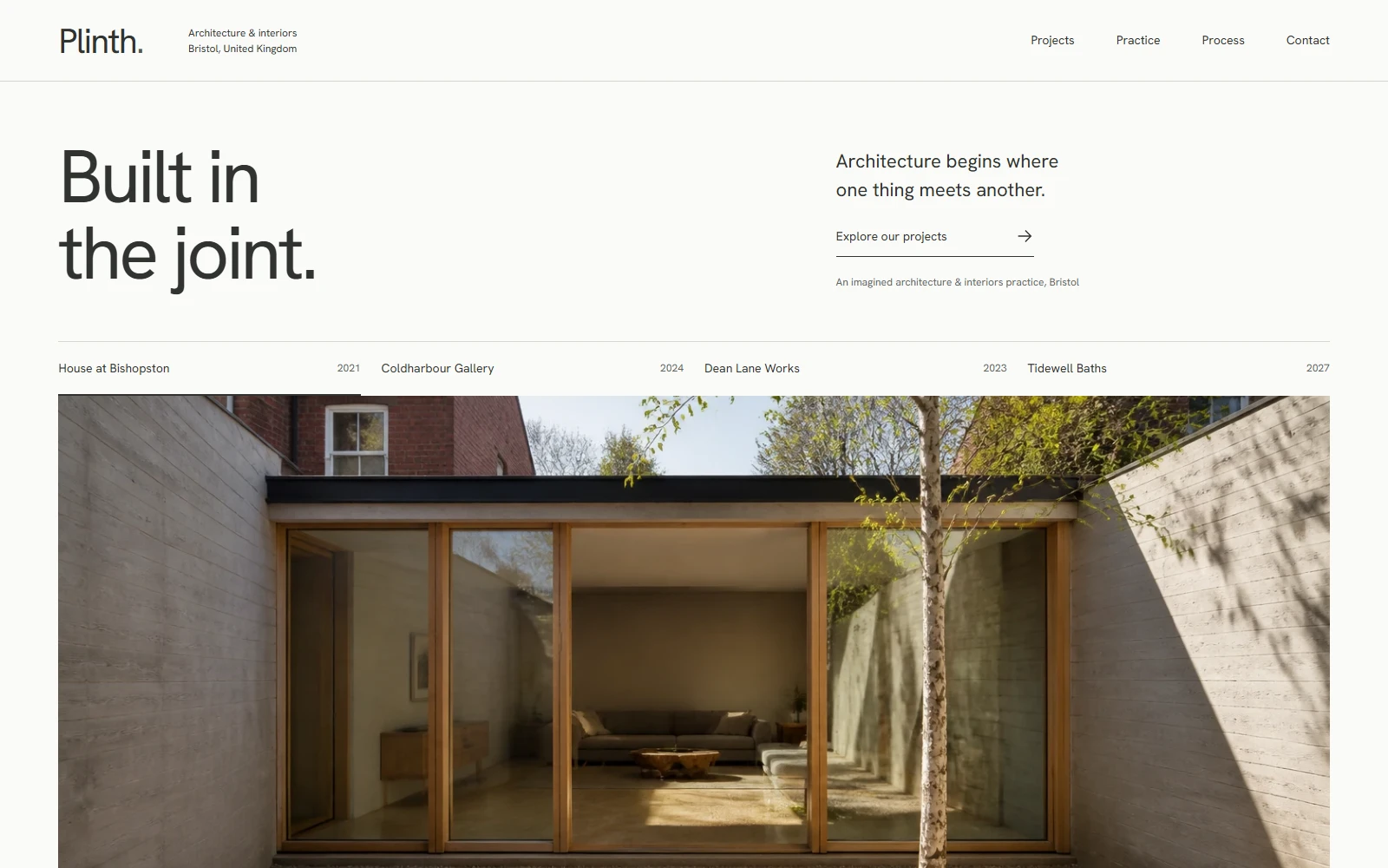 Plinth website concept: a preview of its actual homepage